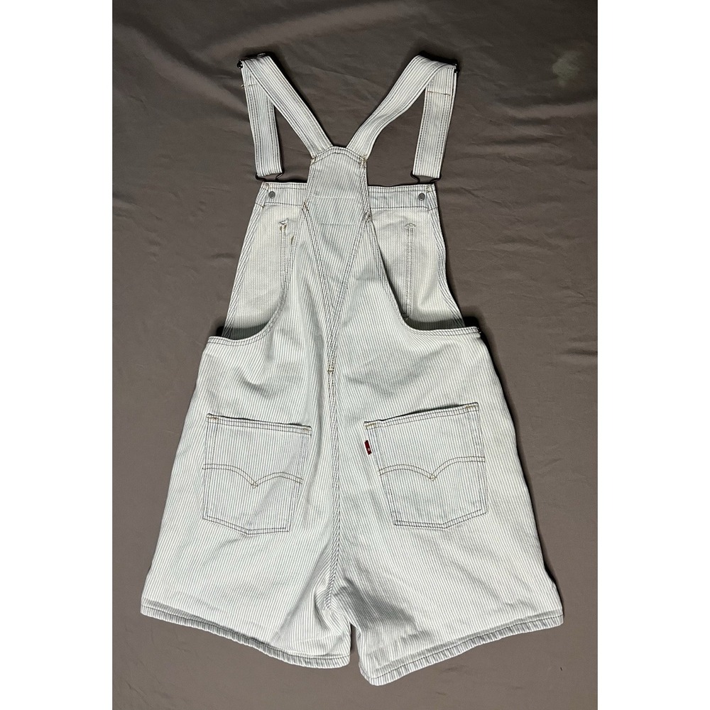NWT Levi's Hickory Striped Denim Bib Shortalls Women's SZ Small Blue White Retro - Picture 10 of 10